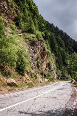Famous Transfagarasan road in Fagaras mountains at Carpathians, Romania