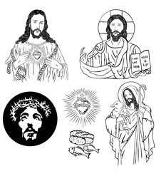 Jesus Sketch Drawing, art vector design