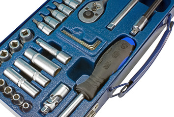 Fototapeta premium Kit of tools for repair of technique on white