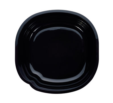 black microwavable plastic food bowl.