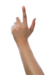 Obraz premium female hands touch or click to something