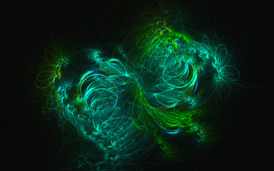 3D rendering abstract fractal light background