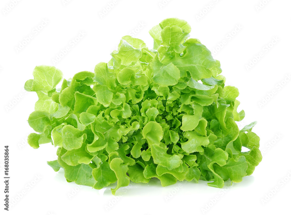 Wall mural lettuce leaves isolated on white background