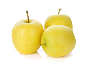 yellow apples fruits isolated on white background