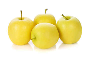 yellow apples fruits isolated on white background