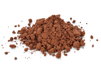 cocoa powder isolated on white background