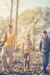  Small group of children returning from school.