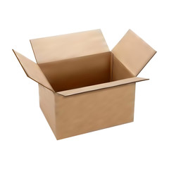 Cardboard a box isolated on the white. vector illustration