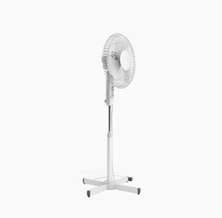 white electric fan 3d render on white background no shadow