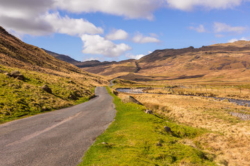 Mountain view from Wrynose Pass, Cumbria, England