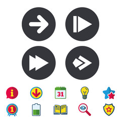 Arrow icons. Next navigation signs symbols.