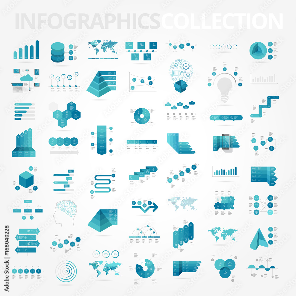 Canvas Prints infographics design elements collection