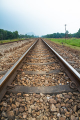 Fototapeta premium Railway goes to horizon