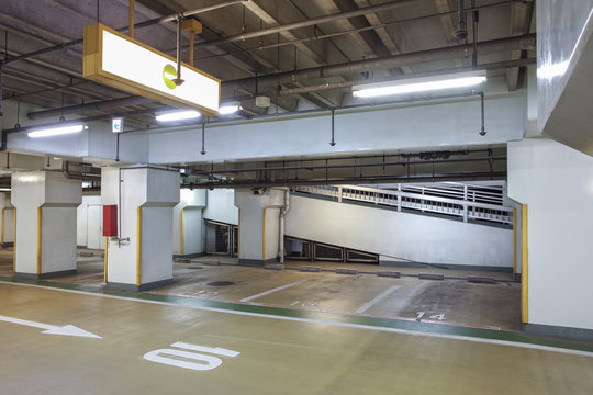 Interior view of Underground car parking lot