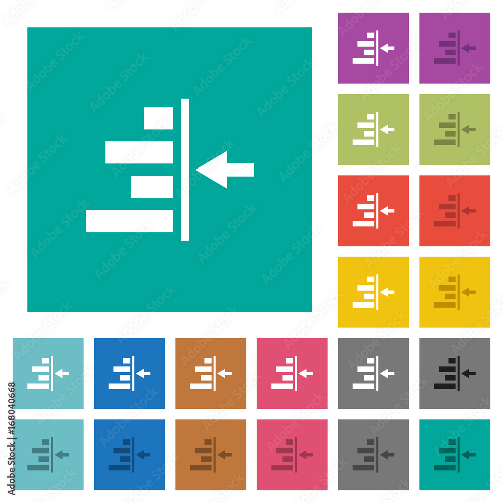 Poster increase right indentation of content square flat multi colored icons