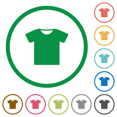 T-shirt flat icons with outlines