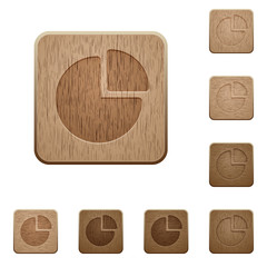 Pie chart wooden buttons