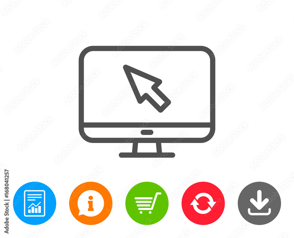 Poster computer or monitor icon. mouse cursor sign.
