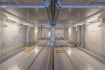 Interior view of Underground car parking lot