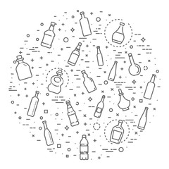 Bottle, packaging collection - vector