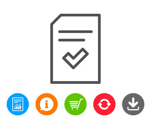 Checked Document line icon. File sign.