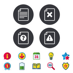 File attention icons. Exclamation signs.
