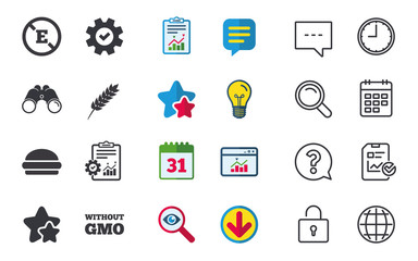 Food additive icon. Hamburger fast food sign.