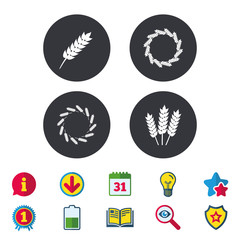 Agricultural icons. Gluten free symbols.