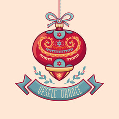 Czech language. Vesele Vanoce. Christmas message. 