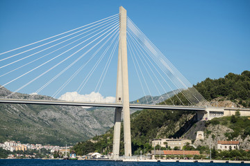 The Franjo Tudman cable-stayed bridge, Dubrovnik, Croatia.