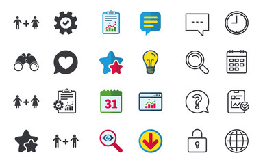 Fototapeta premium Couple love icon. Lesbian and Gay lovers signs.