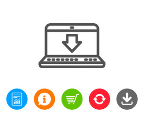 Download line icon. Internet Downloading sign.