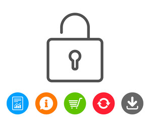 Obraz premium Lock line icon. Private locker sign.