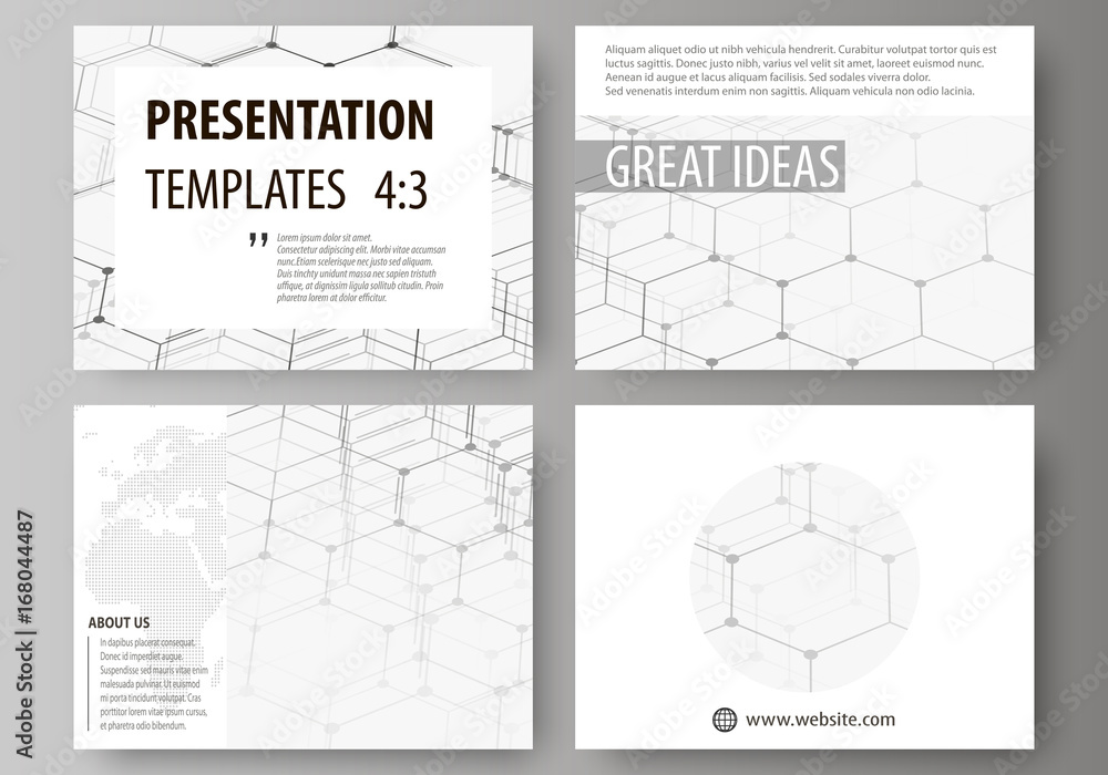 Poster set of business templates for presentation slides. abstract vector layouts in flat design. chemistry
