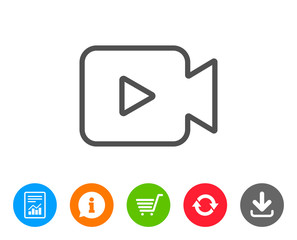 Video Camera line icon. Movie or Cinema sign.