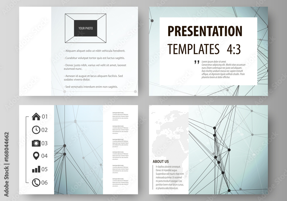 Aufkleber set of business templates for presentation slides. abstract vector layouts in flat design. chemistry