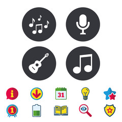 Fototapeta premium Music icons. Microphone, Acoustic guitar.