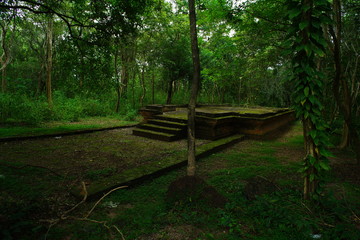 Archaeological site, ancient abandoned temple in Thailand's forest so mysterious.