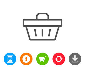 Fototapeta premium Shopping cart line icon. Online buying sign.