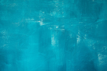 Abstract hand painted blue paint background