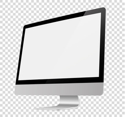 Screen computer monitor. Computer display isolated on white background - stock vector. - obrazy, fototapety, plakaty