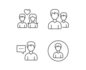 Male and Female, Profile and Couple icons.