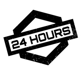 Obraz premium 24 Hours rubber stamp. Grunge design with dust scratches. Effects can be easily removed for a clean, crisp look. Color is easily changed.