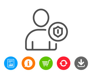 User Protection line icon. Profile Avatar sign.