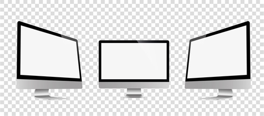 Screen computer monitor. Computer display isolated on white background - stock vector. - obrazy, fototapety, plakaty