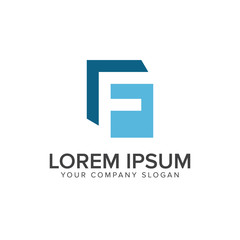 Fototapeta premium Letter F logo. blue business design concept template