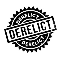 Derelict rubber stamp. Grunge design with dust scratches. Effects can be easily removed for a clean, crisp look. Color is easily changed.