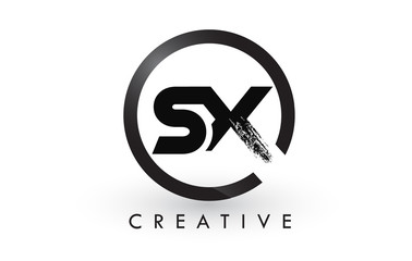 SX Brush Letter Logo Design. Creative Brushed Letters Icon Logo.