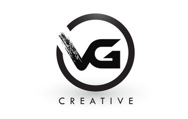 VG Brush Letter Logo Design. Creative Brushed Letters Icon Logo.