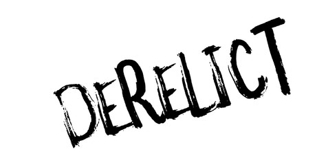 Derelict rubber stamp. Grunge design with dust scratches. Effects can be easily removed for a clean, crisp look. Color is easily changed.